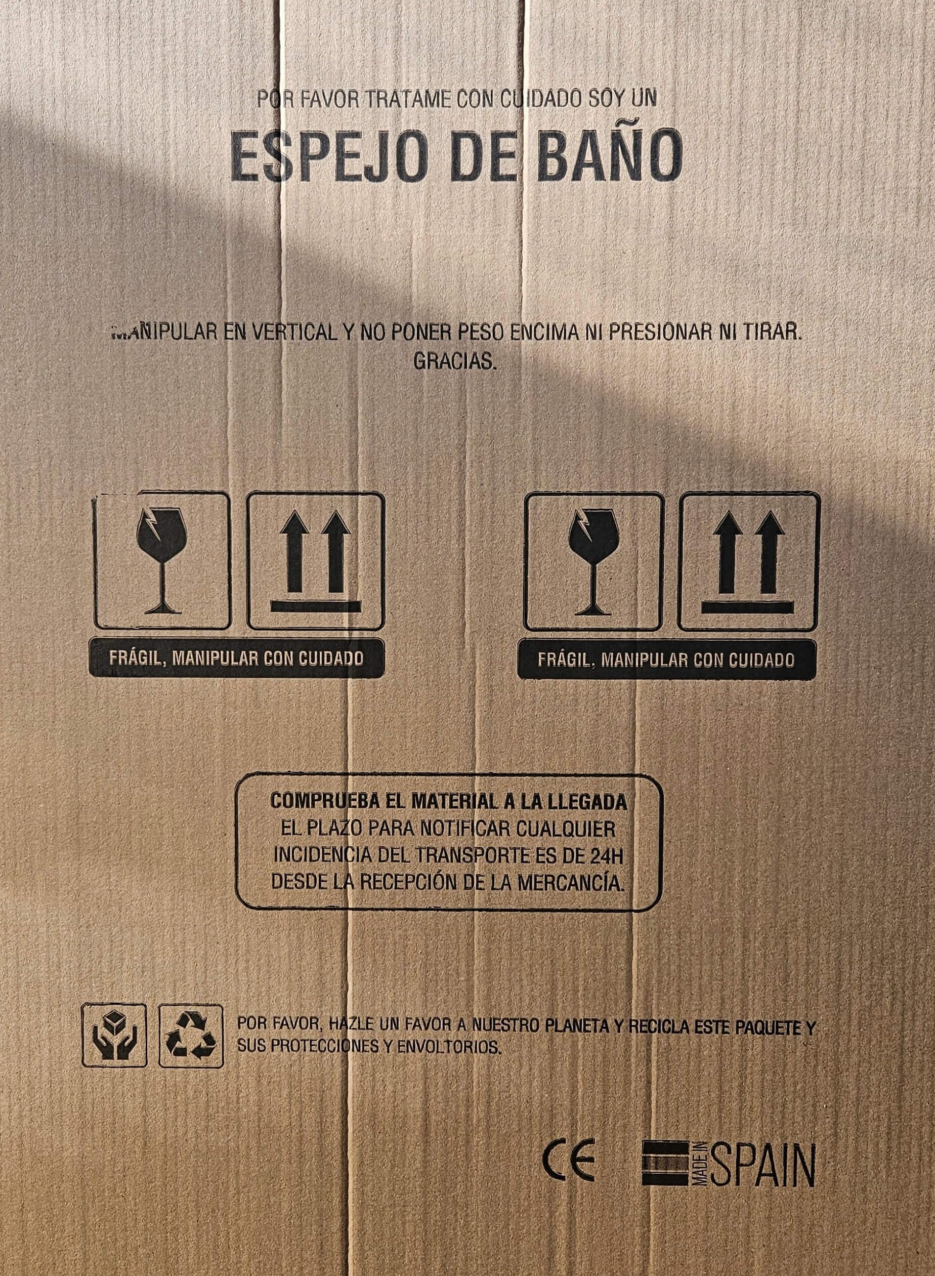 Espejo Baño Rectangular 80x140 cm Pure | Espejos de Baño con Antivaho | Vidrio Resistente 4 mm, Plata Ecológica sin Cobre, Fácil Instalación | Montaje Horizontal o Vertical | Diseño Moderno