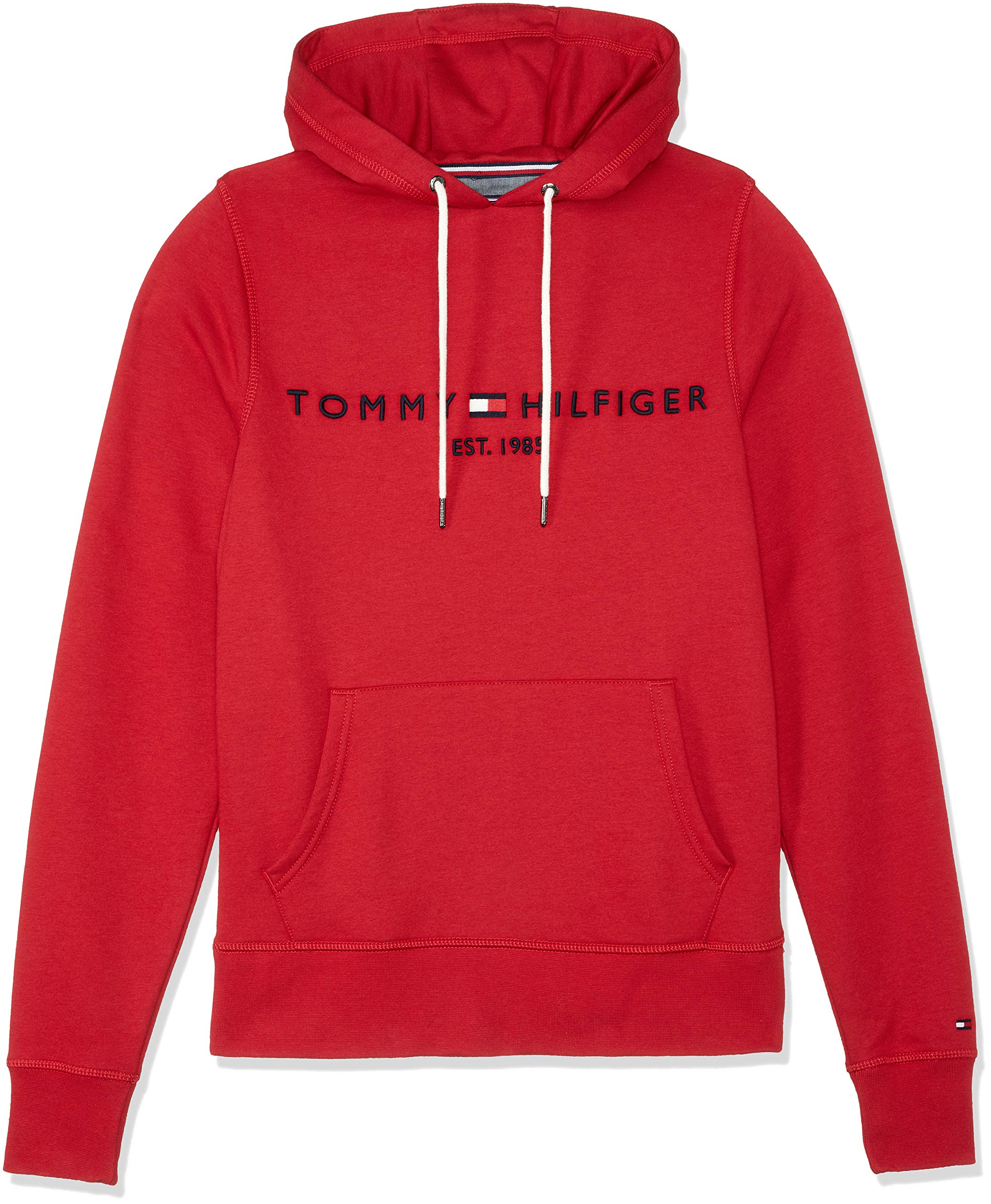 Tommy Hilfiger Herren Sweatshirt Tommy Logo Hoody MW0MW07609, Gr. Medium, Rot (Haute Red 611)