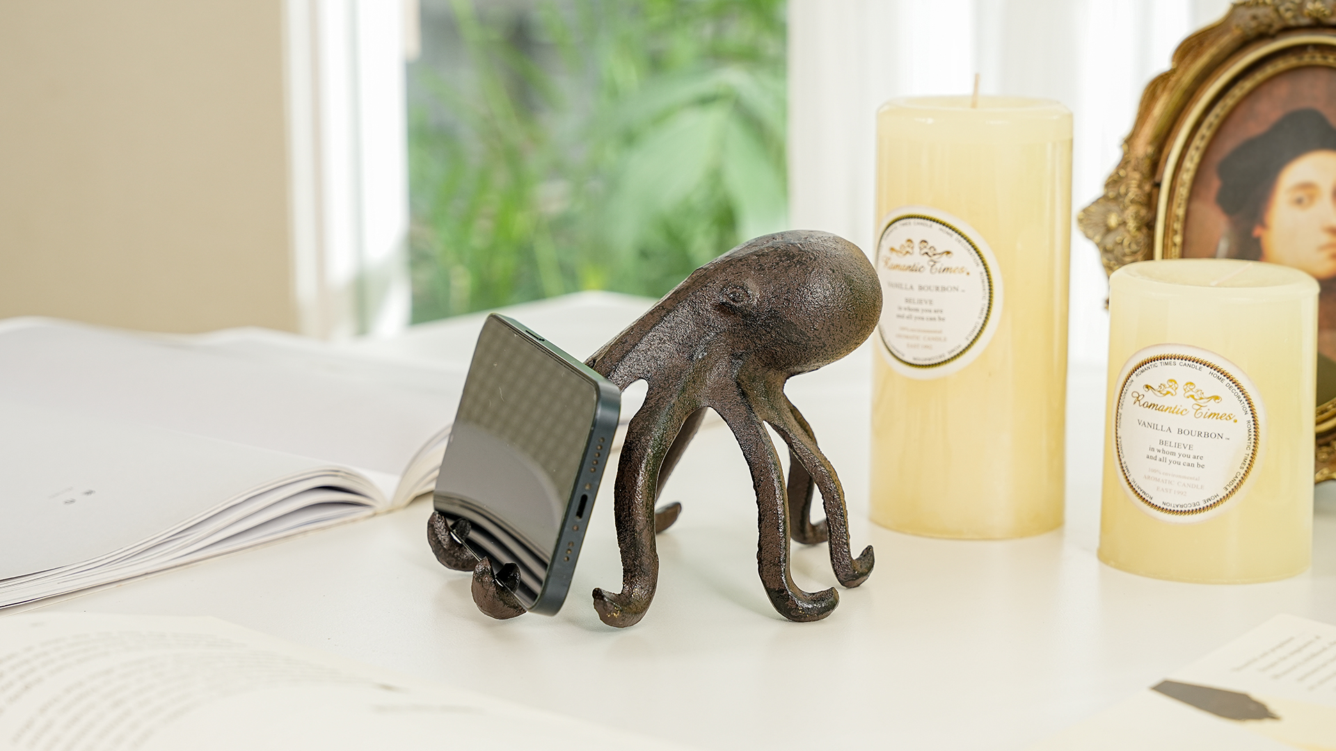 Amazon.com: Sungmor Cast Iron Octopus Statue, Decorative Bookend