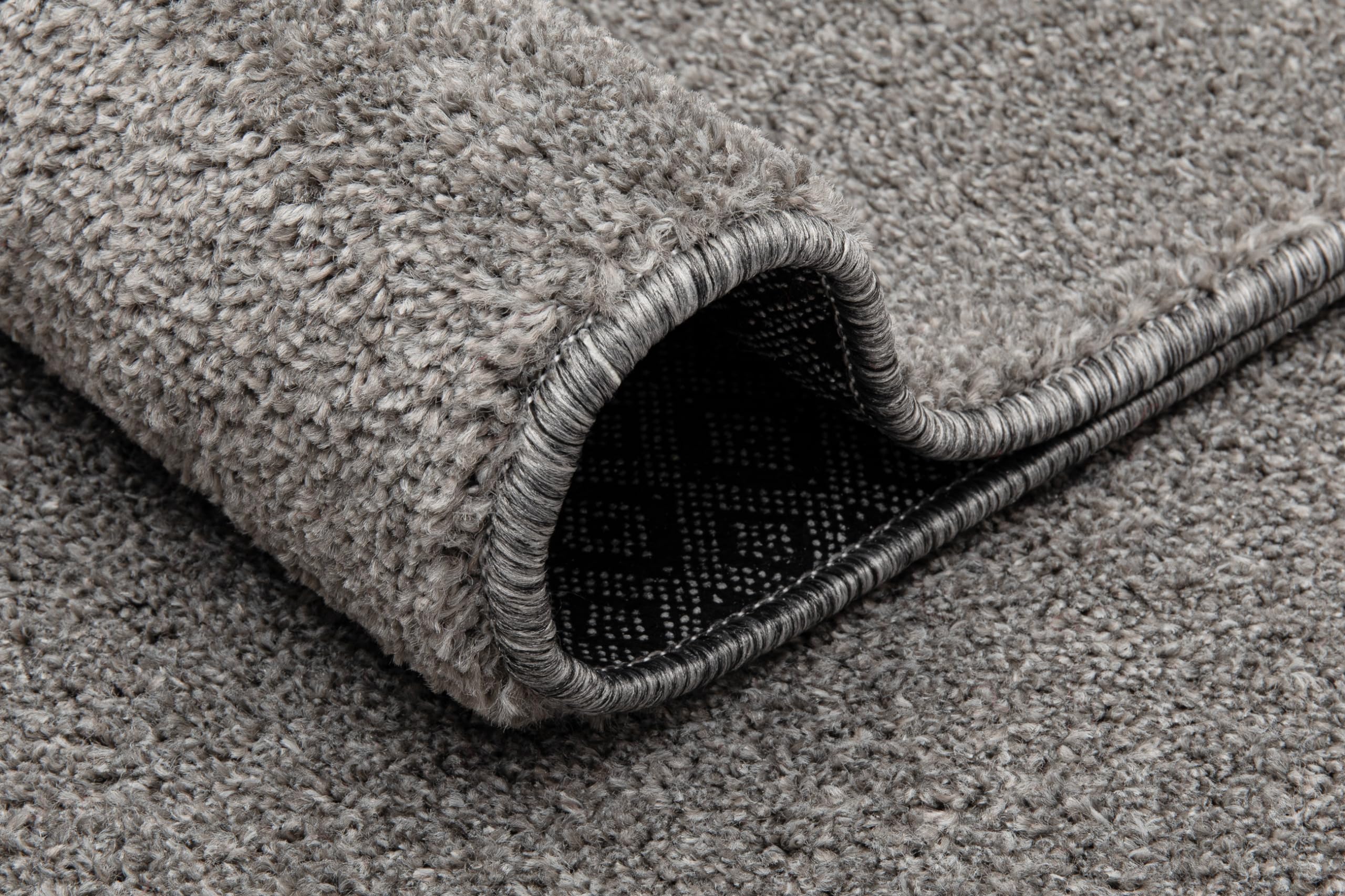 TAPISO Noyan dywan z krótkim włosiem, antypoślizgowy, szary, jednokolorowy, nadaje się do prania, nowoczesny design, można prać w pralce, antypoślizgowy, do salonu, sypialni, Öko-Tex, 240 x 340 cm