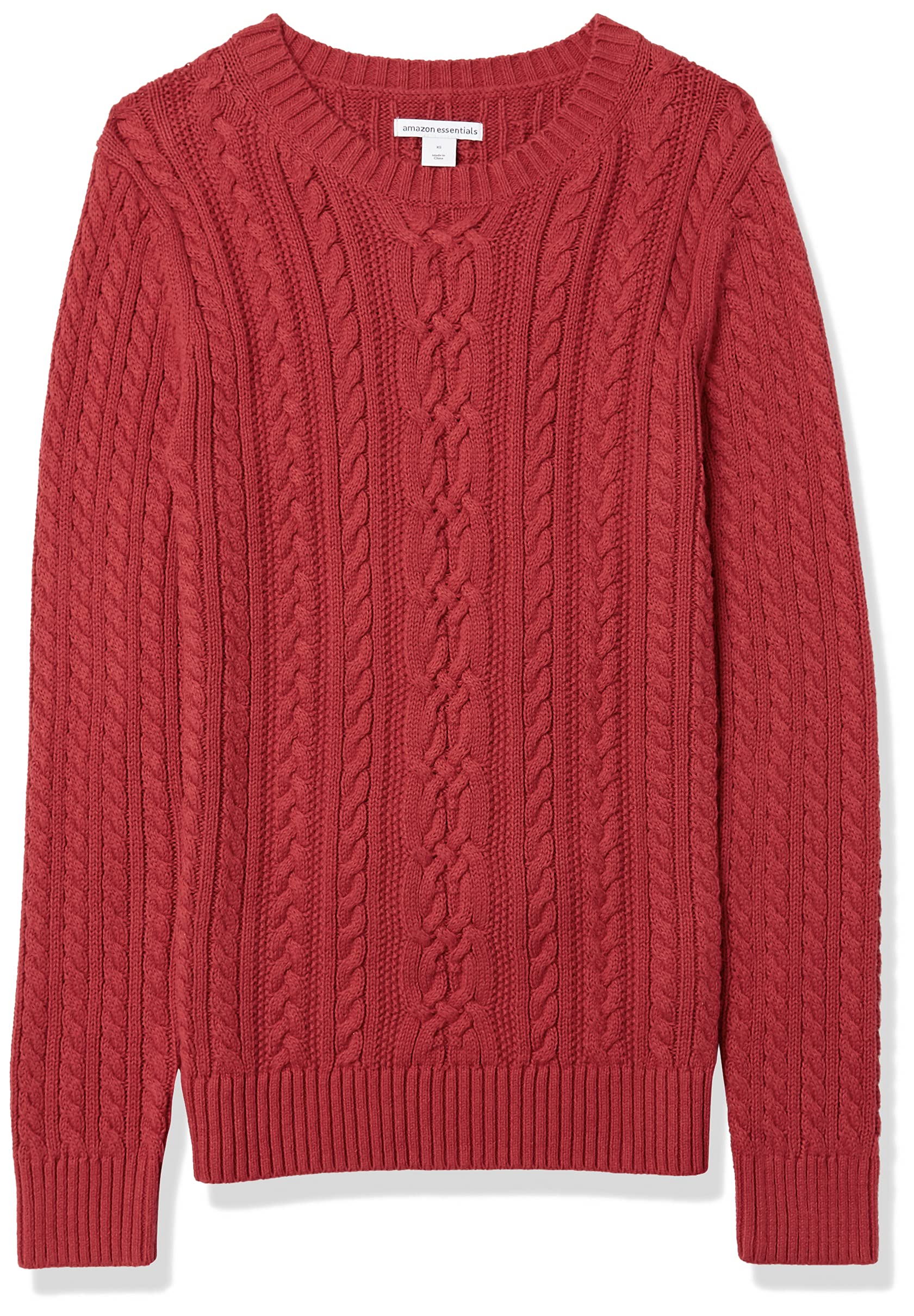 Amazon Essentials Mujer Jersey Suave Trenzado de Manga Larga con Cuello Redondo (Disponible en Tallas Grandes)