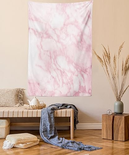 Ambesonne Tapiz con estampado de mármol, textura de granito suave, piedra espacial de la antigüedad, macro arañazos abstractos para niñas, colgante