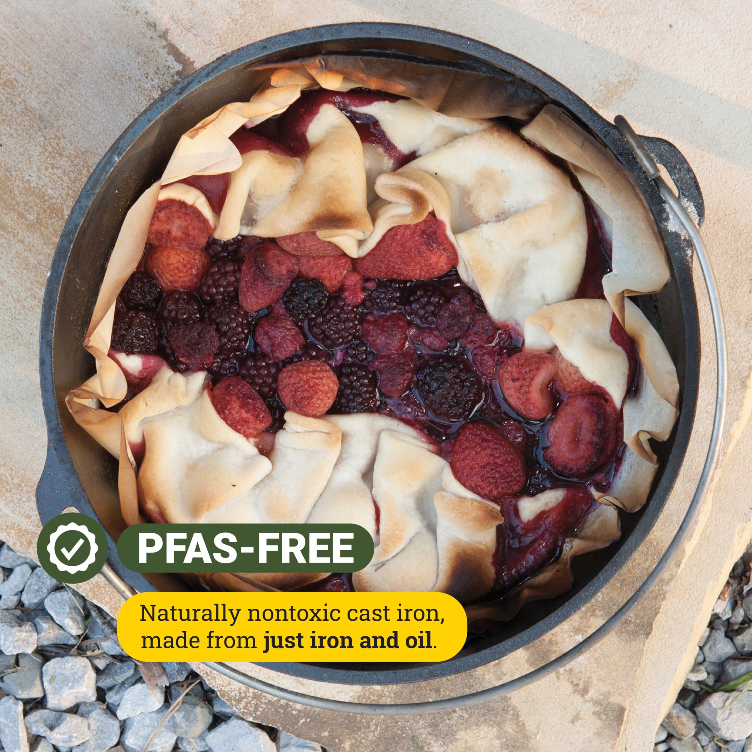 Amazon | Lodge Yellowstone - 深さ12インチのキャンプダッチオーブン