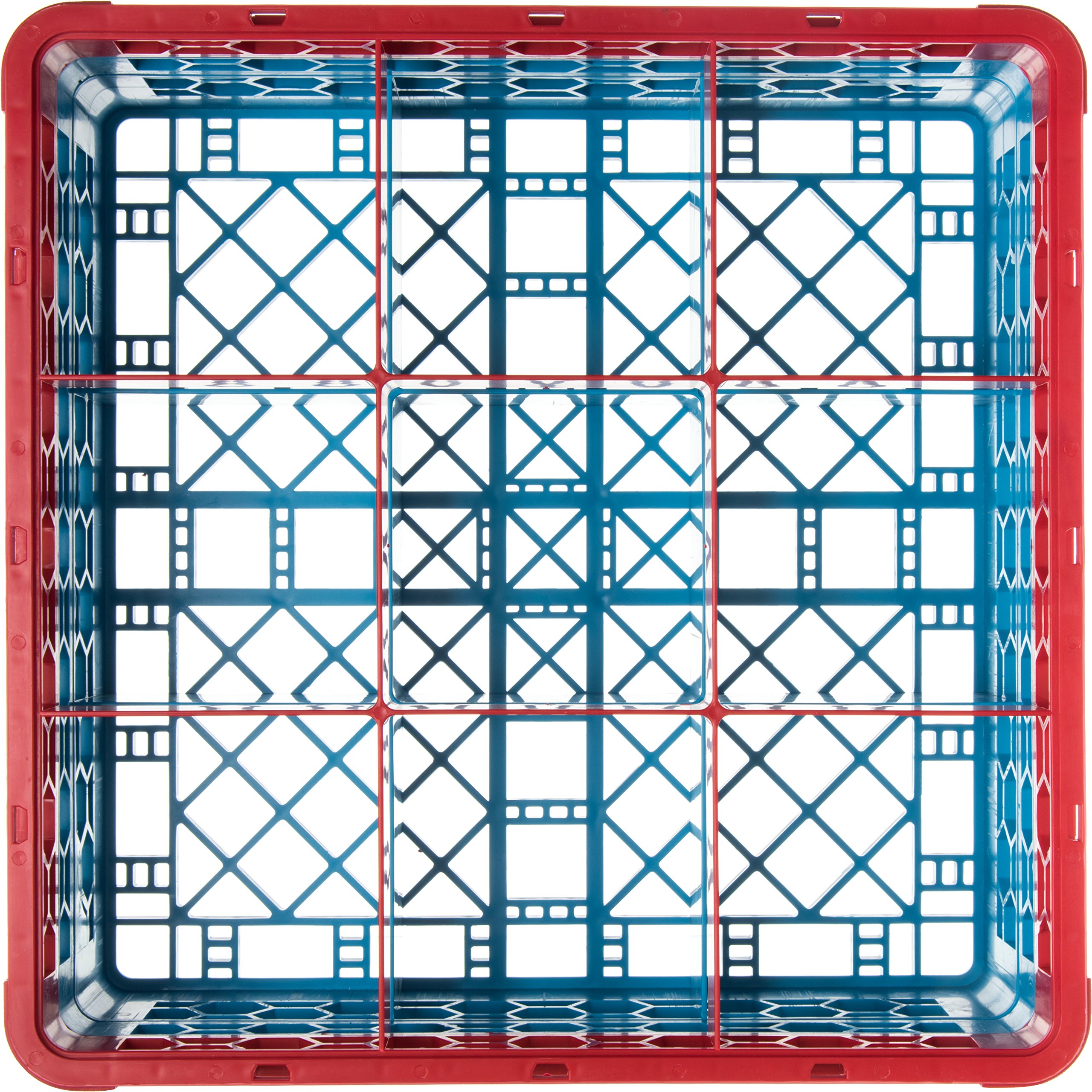 CFS RG9-2C410 OptiClean 9 Compartment Glass Rack with 2 Extenders, 7.12