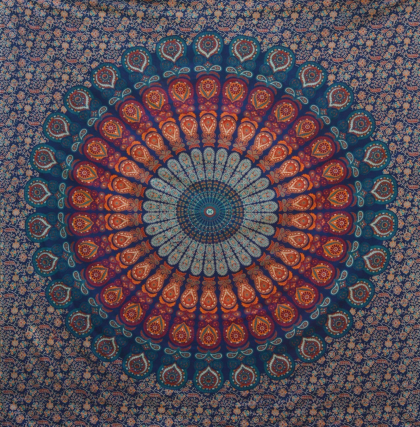 Blue Mandala Tapestry - Bohemian Wall Art -3