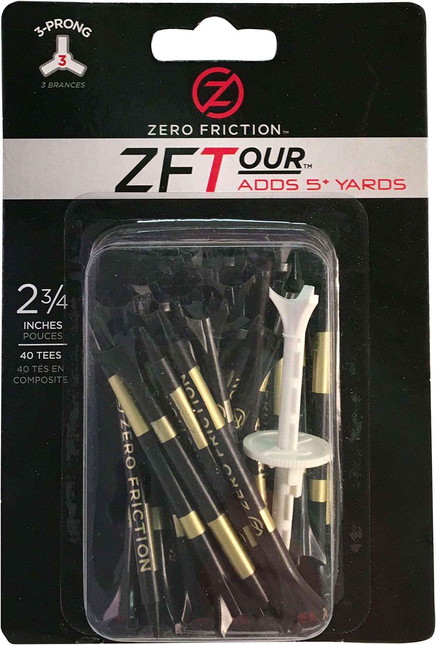 Zero Friction Performance Golf Tees 50 2 3/4" Black NEW