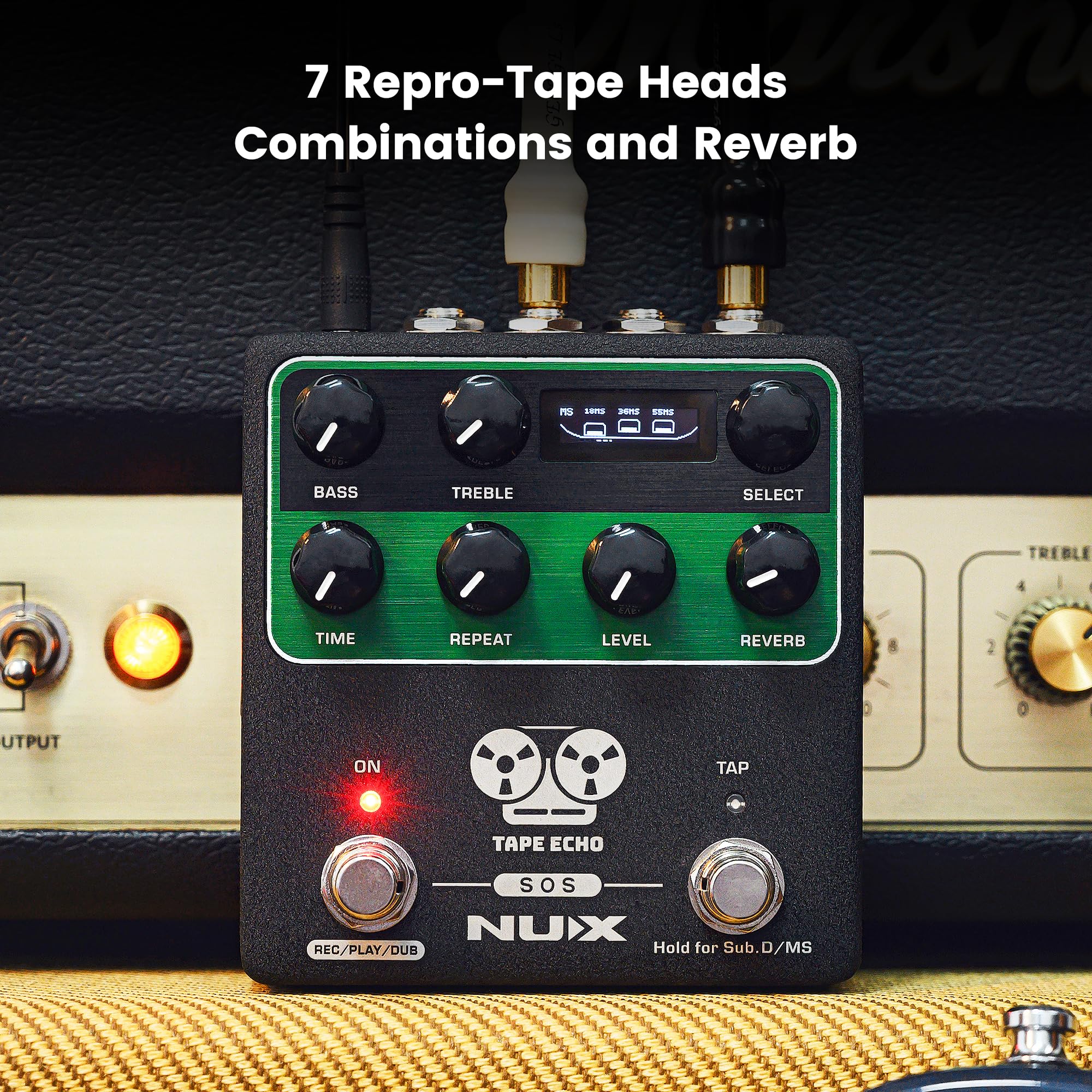 NUX NDD-7 TAPE ECHO Delay Effects Pedal,Up to 1600ms Stereo Delay
