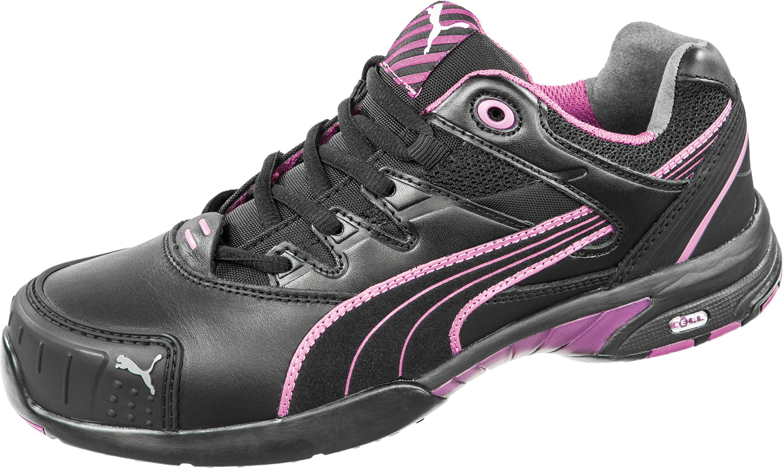 Puma Safety Shoes Stepper Wns Low S2 HRO SRC, Puma 642880-234 damskie espadryle półbuty, czarne (czarne/fioletowe 234), EU 42