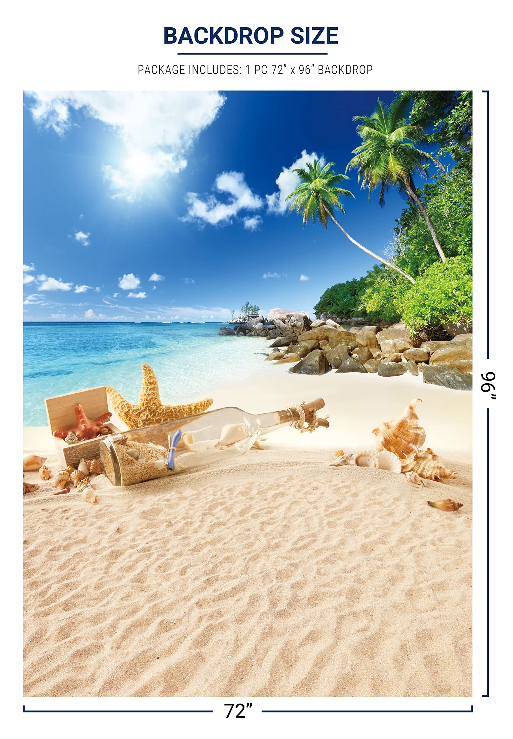 Allenjoy Summer Tropical Beach Seaside Backdrop Hawaii Island Palm Trees Photography Background for Pictures Sea Luau Themed Party 6x8ft Kids Portrait Photoshoot Decorations Photo Booth Studio Props