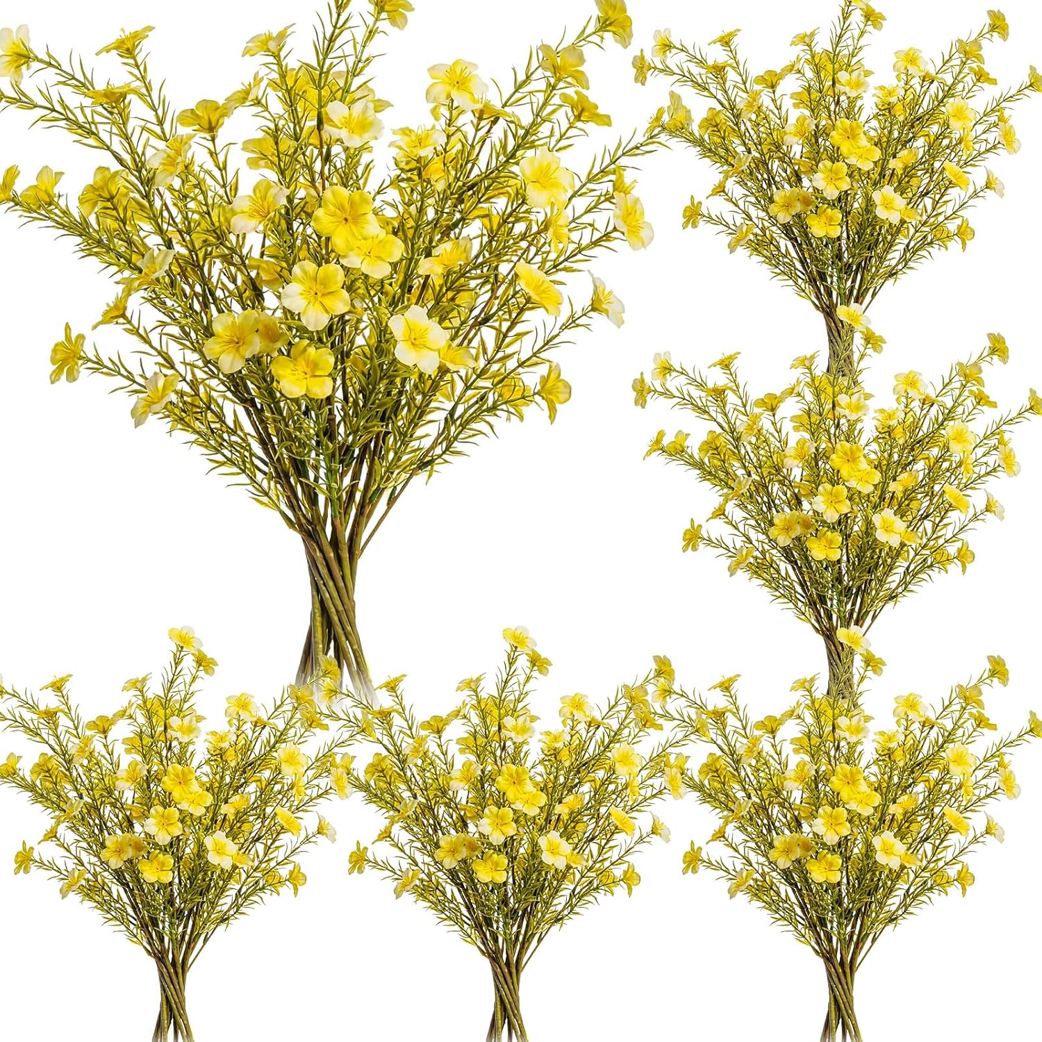 24 Bundles Artificial Wildflowers with Stems 23.6 Inch Silk Spring Floral Picks Fake Forsythia Branches DIY Wildflower Arrangements for Home Indoor Outdoor Wedding Centerpieces(Mixed Colors)