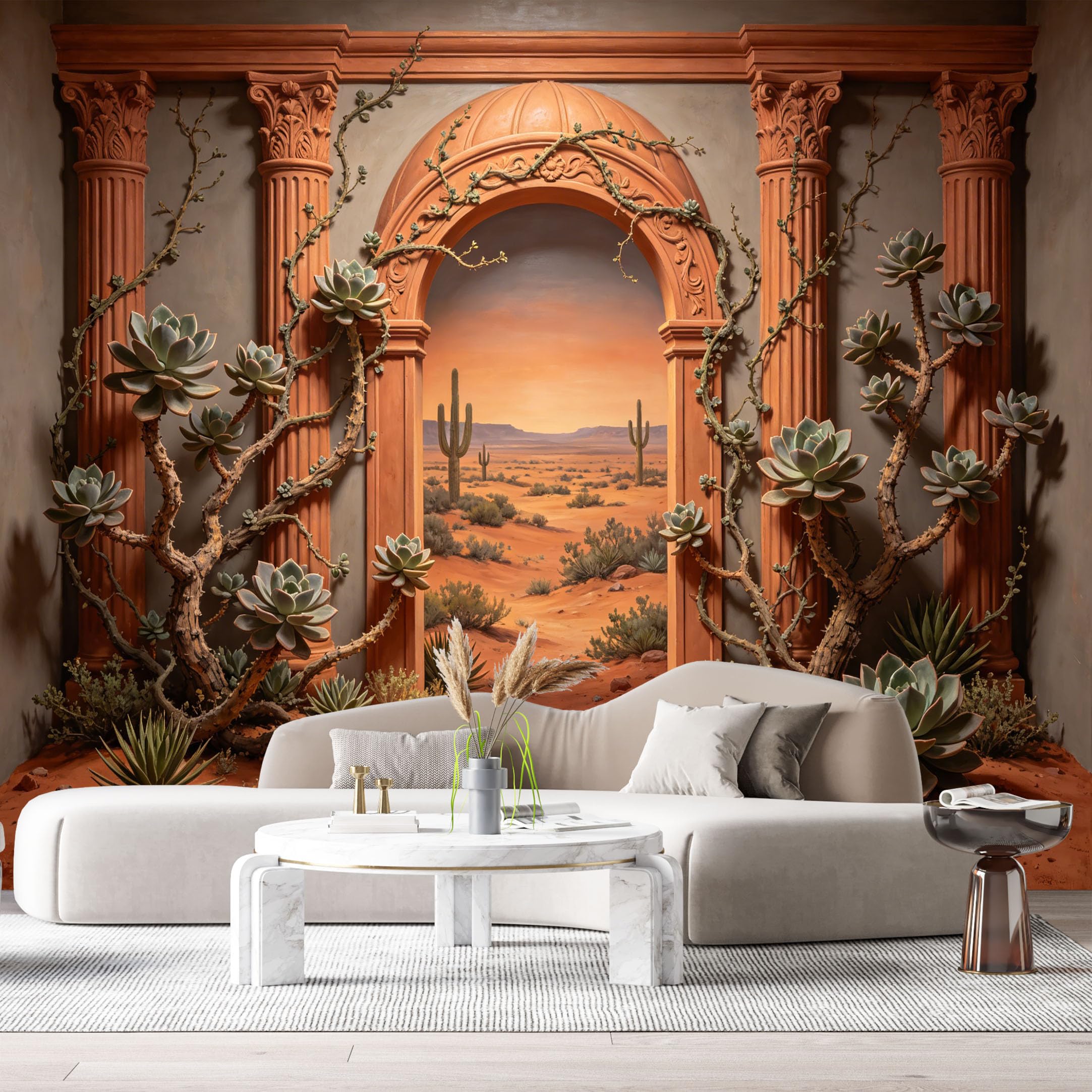 Custom Size Wall Murals Coastal Landscape Ocean Wave 3D Trompe L'Oeil SelfAdhesiveWall Fabric Removable Wallpaper Wall Decor for Living Room Bedroom Bathroom