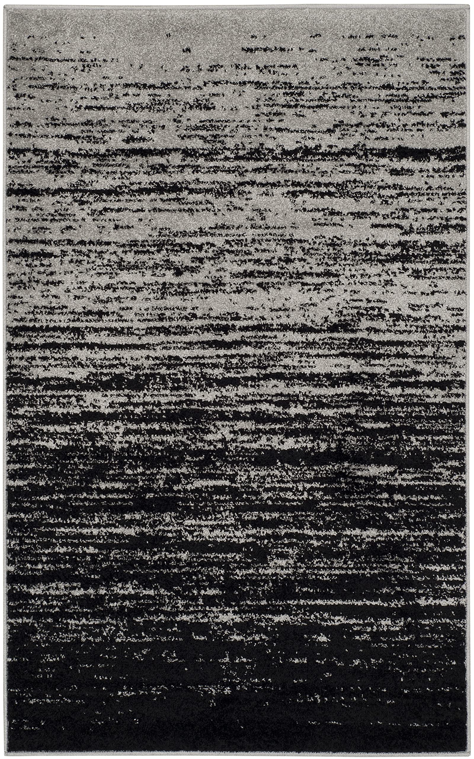 Safavieh Modern Ombre Indoor Woven Rectangle Area Rug, Adirondack Collection, ADR113, in Silver / Black - Image 2