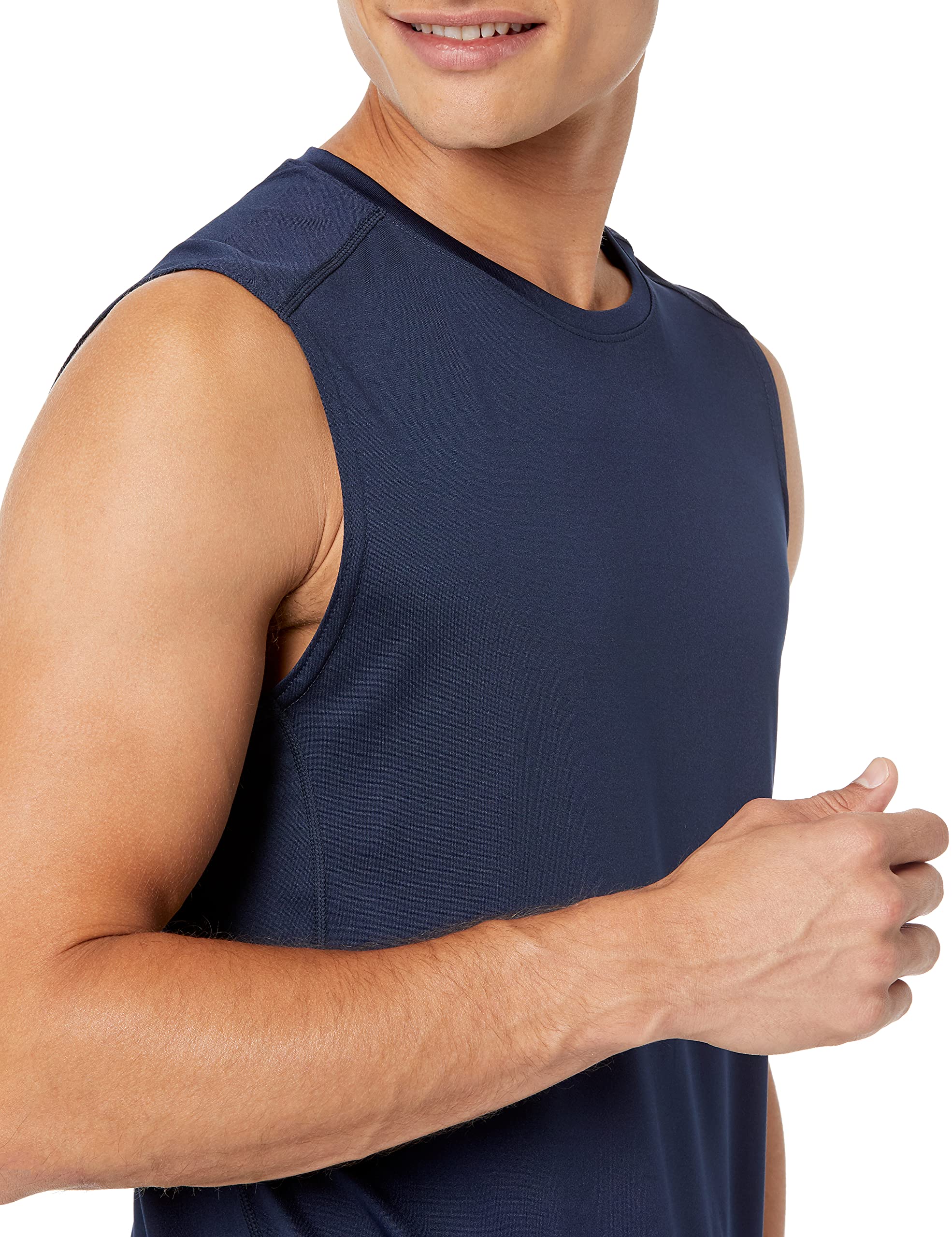Amazon Essentials Uomo Camicia Tecnica Aderente Leggera Senza Maniche in Tessuto Elasticizzato ad Asciugatura Rapida e Assorbimento dell’umidità
