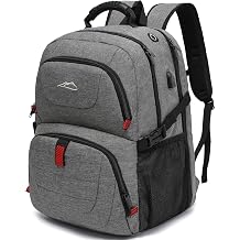ProEtrade Travel Backpack, Extra Large Laptop Backpack Business Anti Theft TSA Approved College Work Computer Bag Fits 18.4 Inch Laptop with USB Charging Port for Women MenGrey,L