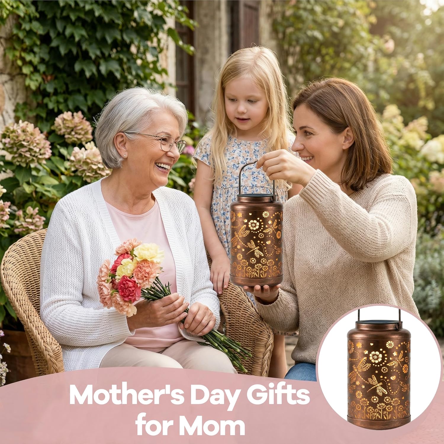 Dragonfly Solar Lanterns Outdoor Waterproof with Ground Stake - Unique Gifts for Women Mom, Mothers Day Gifts - Birthday for Women,House Warming Gift New Home - for Garden Patio Yard Porch Lawn