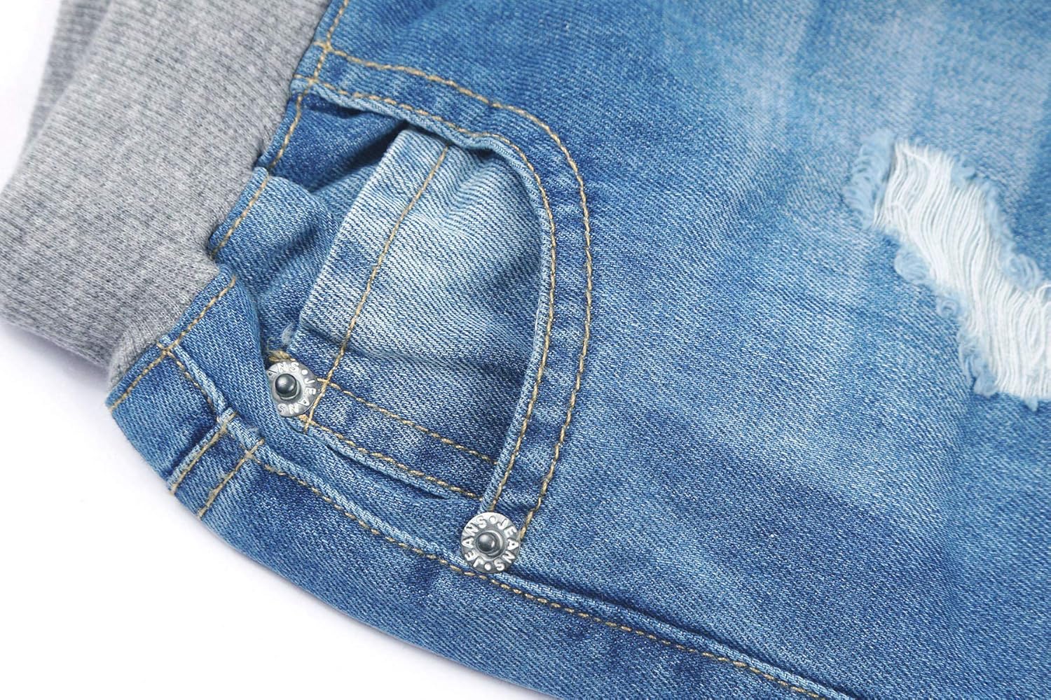 Boys Blue Ripped Denim Shorts 2T-8 - Image 6