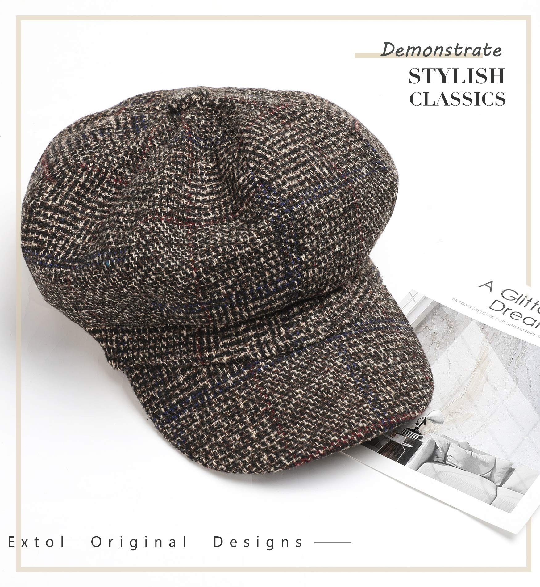 Superora Boinas Mujer Francesa Vintage Sombreros de Mujer Fiesta Invierno Clásico Gorro Caliente Beret Francés Beanie Cozy Enrejado
