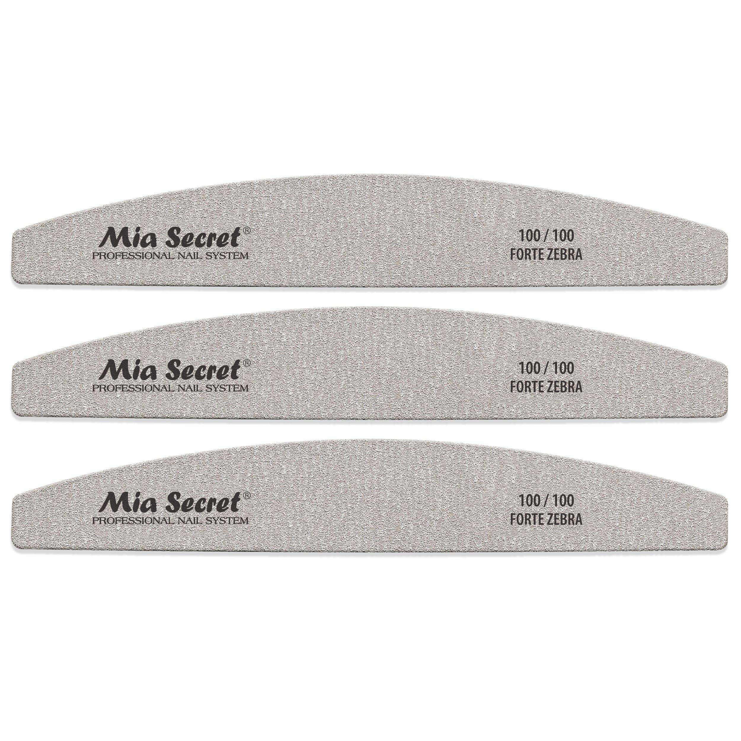 Forte Zebra Halfmoon Nail File 100/100 Pink Center 3 pack