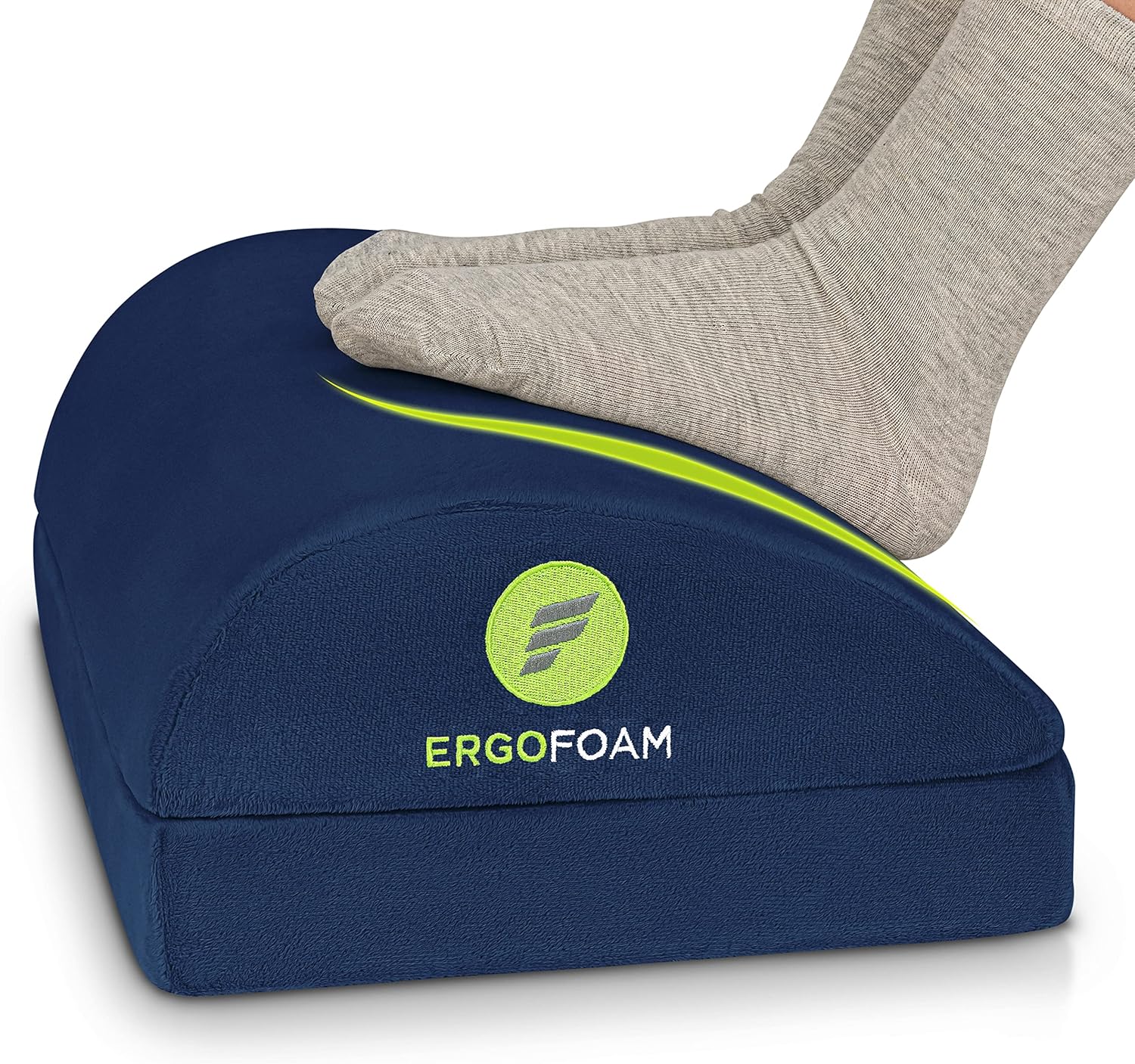 ErgoFoam Foot Rest for Under Desk at Work ChiropractorEndorsed Orthopedic Teardrop