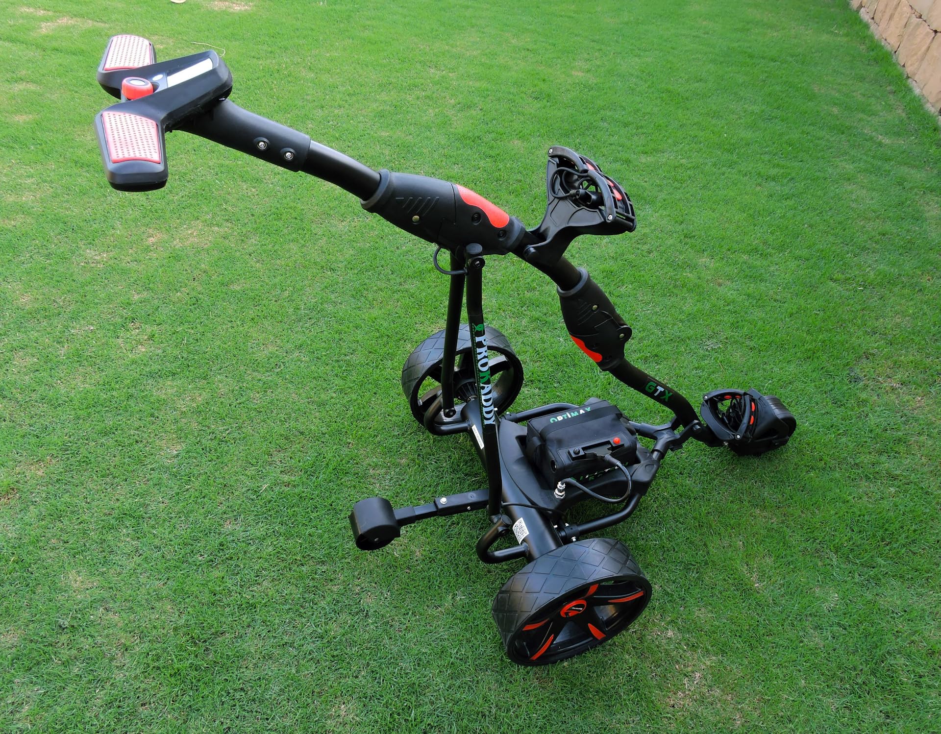 Elektryczny wózek golfowy P1RT2 Czarny z pilotem i USB