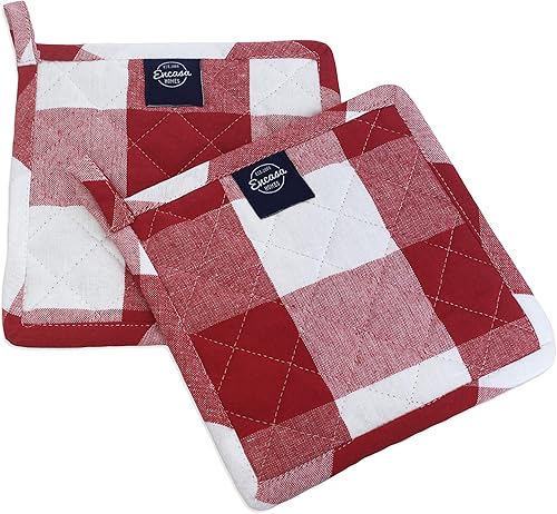 Encasa XO Agarraderas de microondas para horno de 8 pulgadas (juego de 2 piezas) para cocina, cocinar y hornear, resistentes al calor, gruesas y