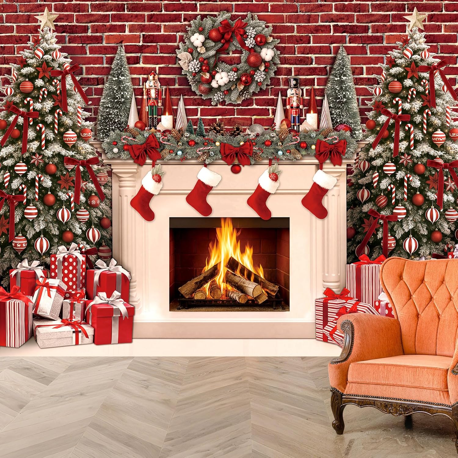 Peryiter Christmas Backdrop For Photography 10x8ft