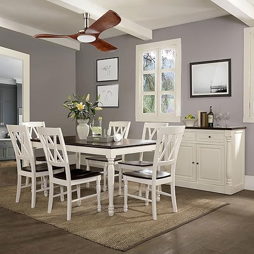 Miniatura 6 de Crosley Furniture Shelby - Juego de mesa de comedor tradicional de 7 piezas para 6, mesas de comedor con sillas de cocina, color blanco envejecido