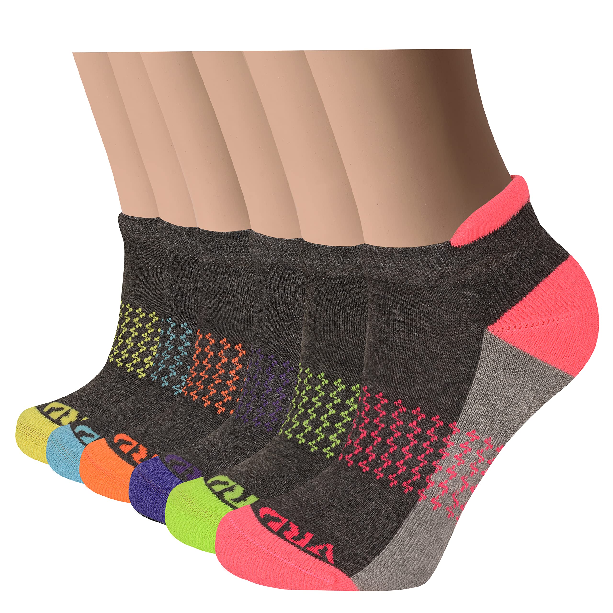 VRD Womens Ankle Socks, Bamboo Rayon 6-Pairs Athletic Running Low Cut Socks With Tab
