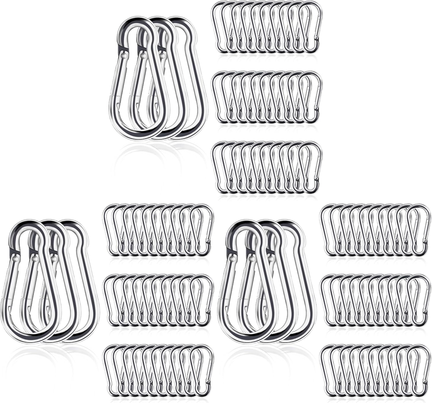 Small Carabiner Clip, 30pcs 1.57inch Mini Carabiners Clips, M4 Stainless Steel Spring Snap Hook Heavy Duty, Locking Carribenares for Climbing Hiking Camping Fishing