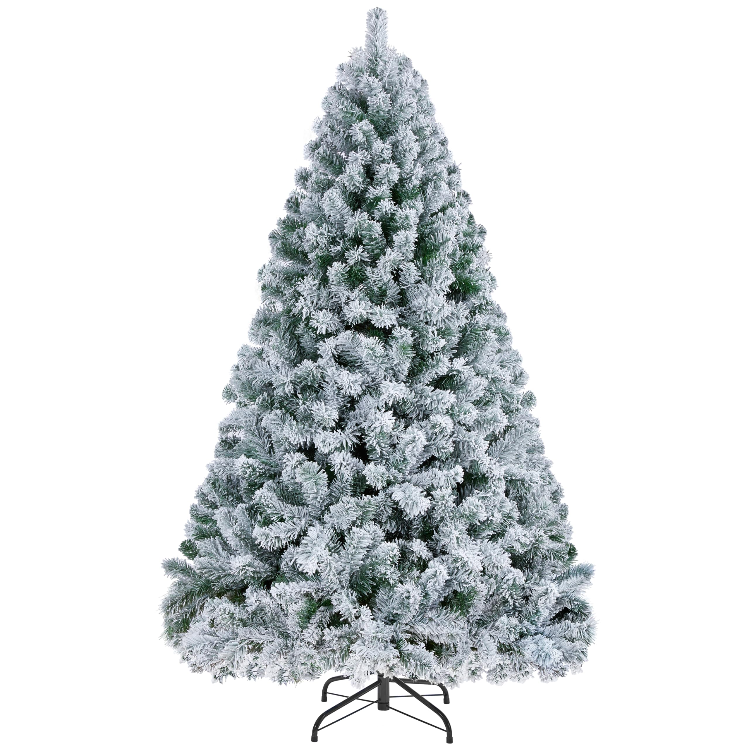 Yaheetech 152cm Árbol de Navidad Artificial con Nieve 532 Puntas Realista PVC Robusto Abeto Soporte Metálico Decoración para Navidad