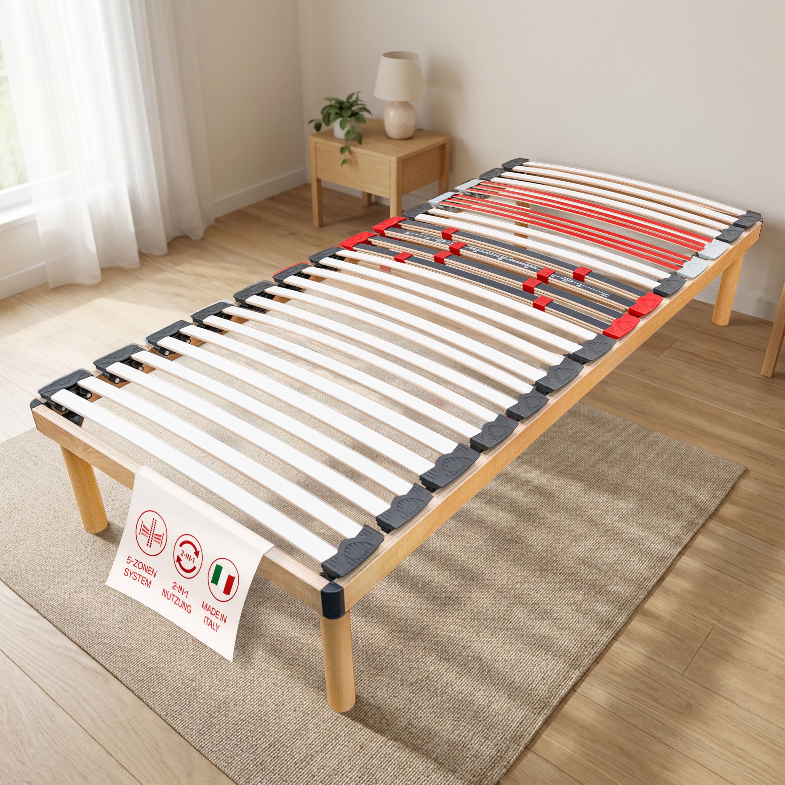 Coemo Komplettbett Dorado, 90x200 cm, Buche, Made in Italy