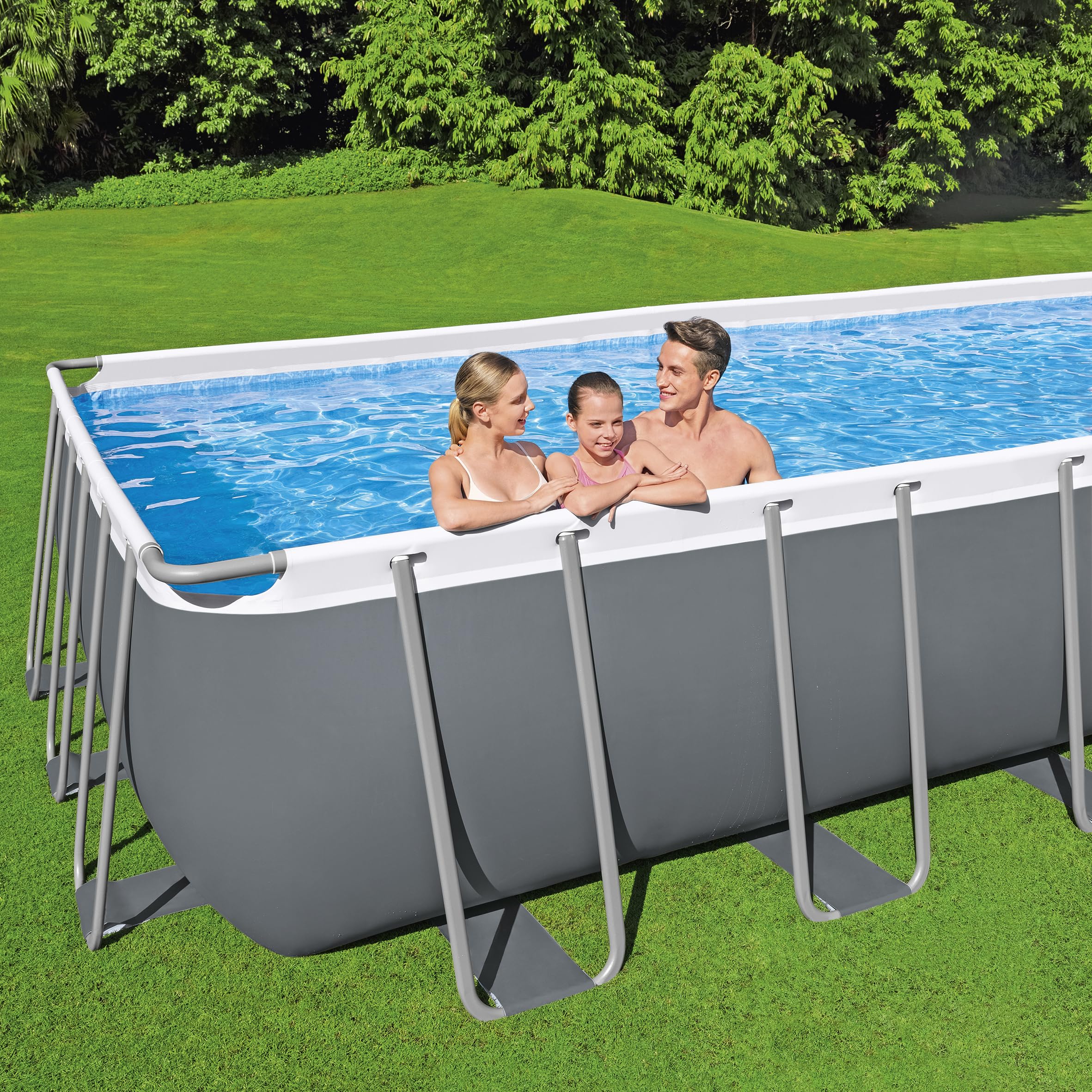 Bestway Power Steel Kit Piscine Hors Sol - 640 cm x 274 cm x 132 cm - Gris foncé