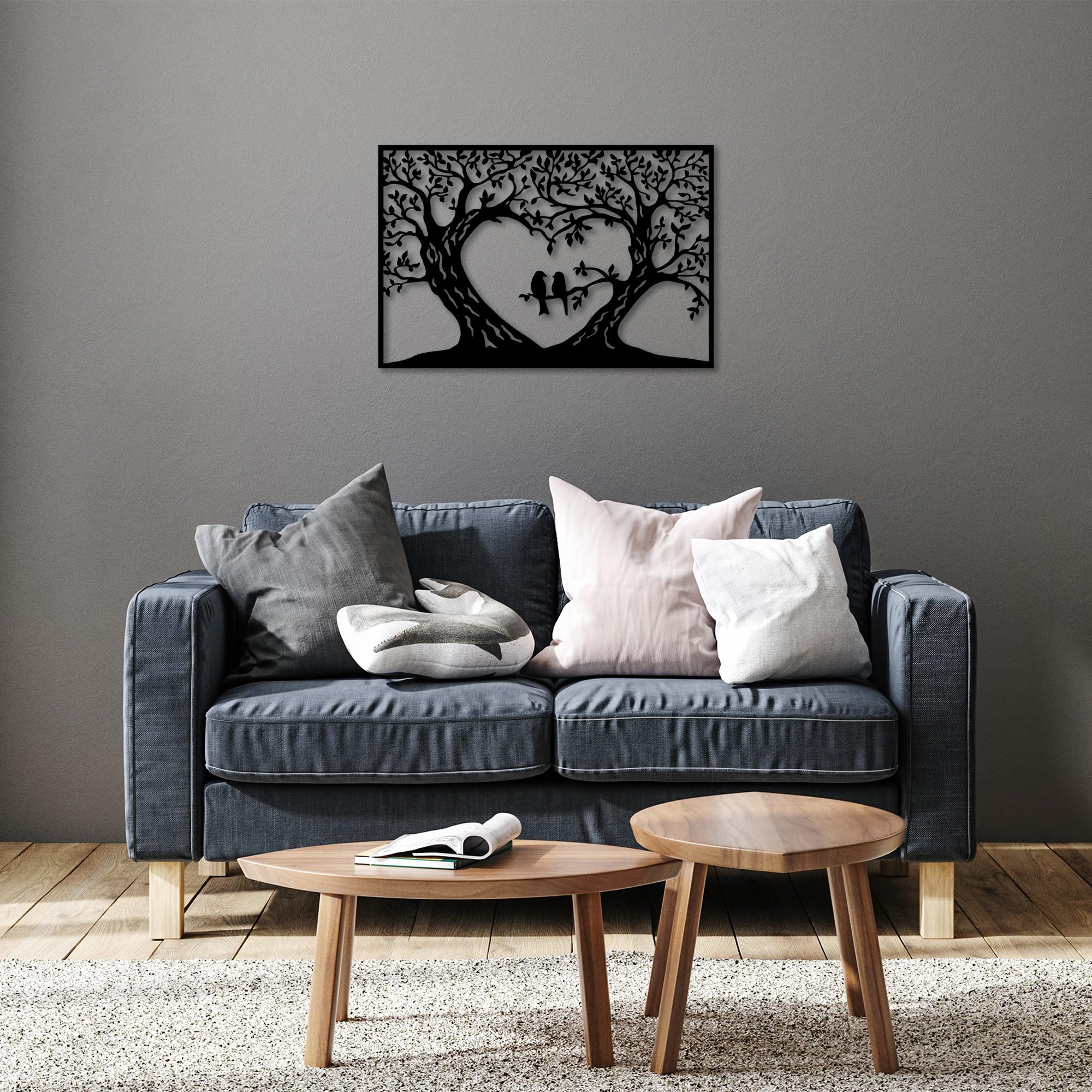 Stylish Black Decorative Metal Wall Accessory, 46 x 69 cm, 100% Metal, 1.5 mm Thickness, Perfect for Modern Home Decor & Unique Wall Art