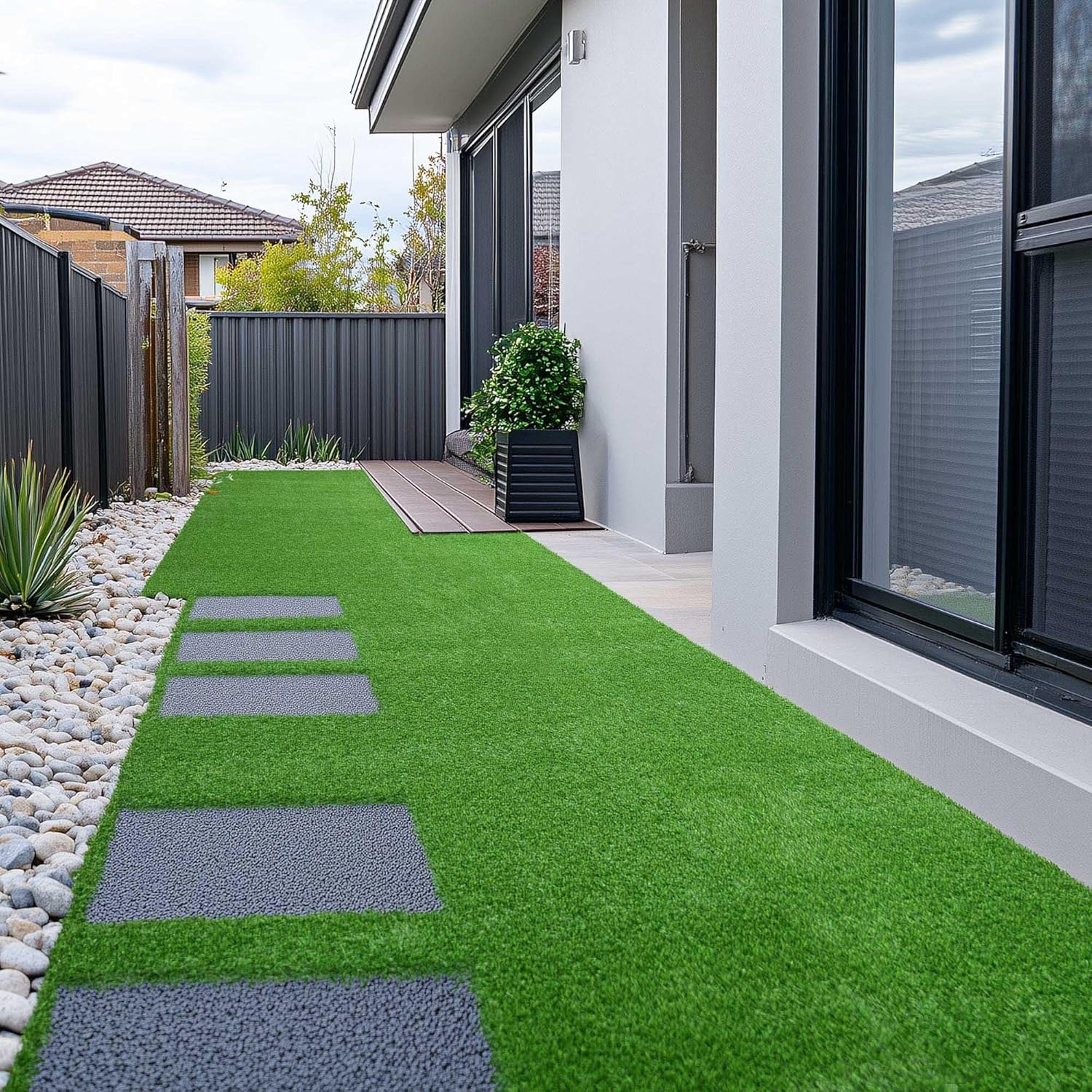 Yescom Artificial Grass Rug Paver Turf Strip Fake Carpet Synthetic Lawn 33'x1'(33 Sq.Ft) 1.38" Pile Height for Landscape Walkway