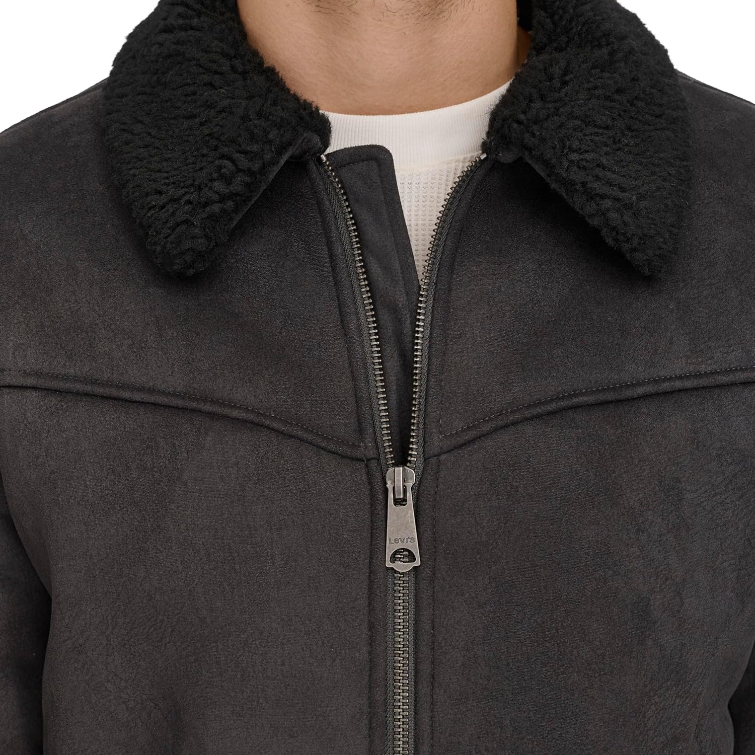 Levi's mens Levi's Men's Faux Shearling Western Bomber Jacket - Image 4