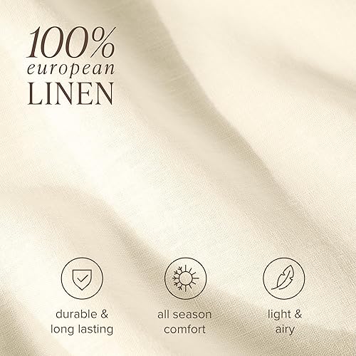 Miniatura 4 de Bare Home Funda nórdica tamaño Queen - 100% lino europeo - transpirable y duradera - Funda nórdica con fundas de almohada (matrimonialQueen, natural)