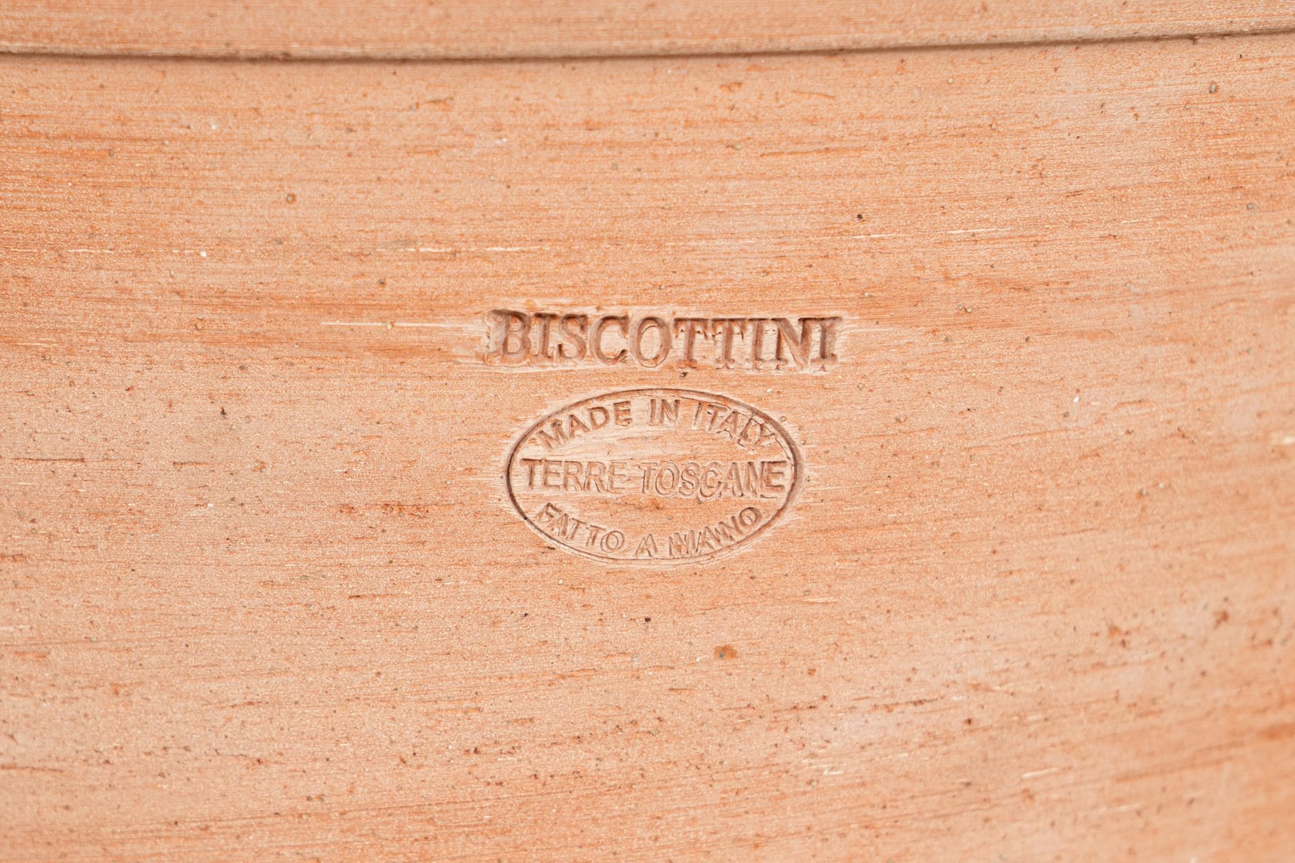 Biscottini Vaso in Terracotta artigianale 40x40x30 cm - Vaso da Esterno e Interno rotondo - Vasi Grandi Made in Italy - Vasi per fiori Esterno - Fioriera per piante Terracotta - Fioriera balcone
