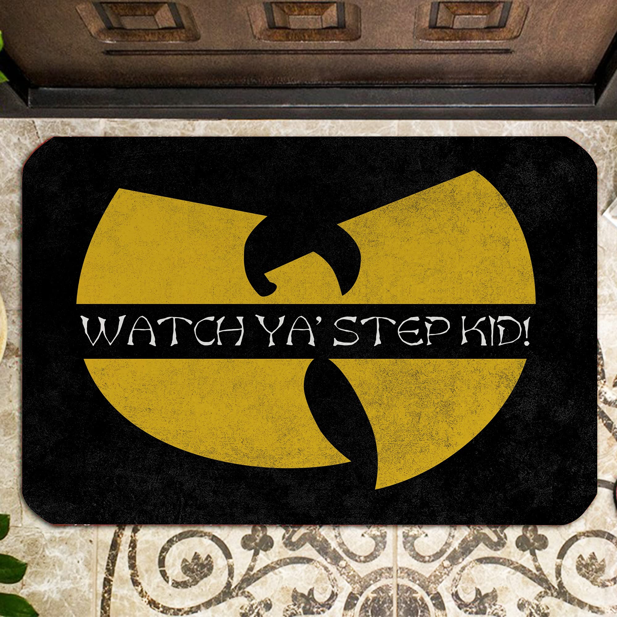 WT Doormat Watch Ya Step Kid Doormat, Front Door Mat Waterproof, Non Slip Washable Quickly Absorb Moisture and Resist Dirt Rugs for Entryway