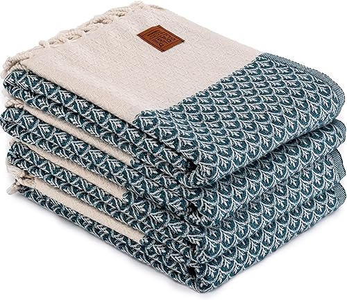 Miniatura 116 de Gold CASE - Juego de 4 toallas de mano turcas para baño, toallas de baño 100% algodón, toalla pequeña de cocina Helen para spa, cara, té y paño