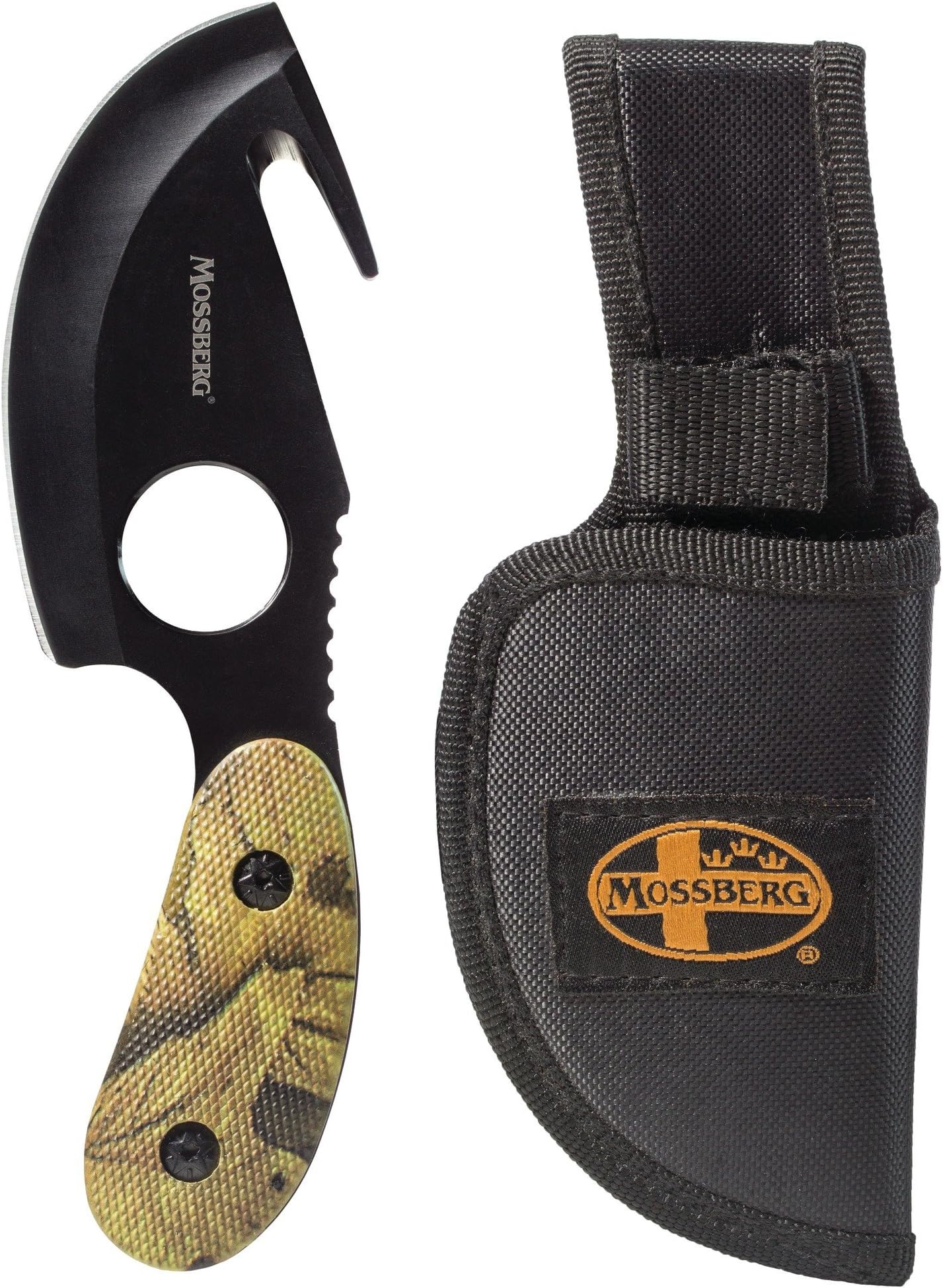 Mossberg Fixed Blade Knife, All in One Skinning Knife with Gut-Hook, for Hunters and Outdoors Enthusiasts