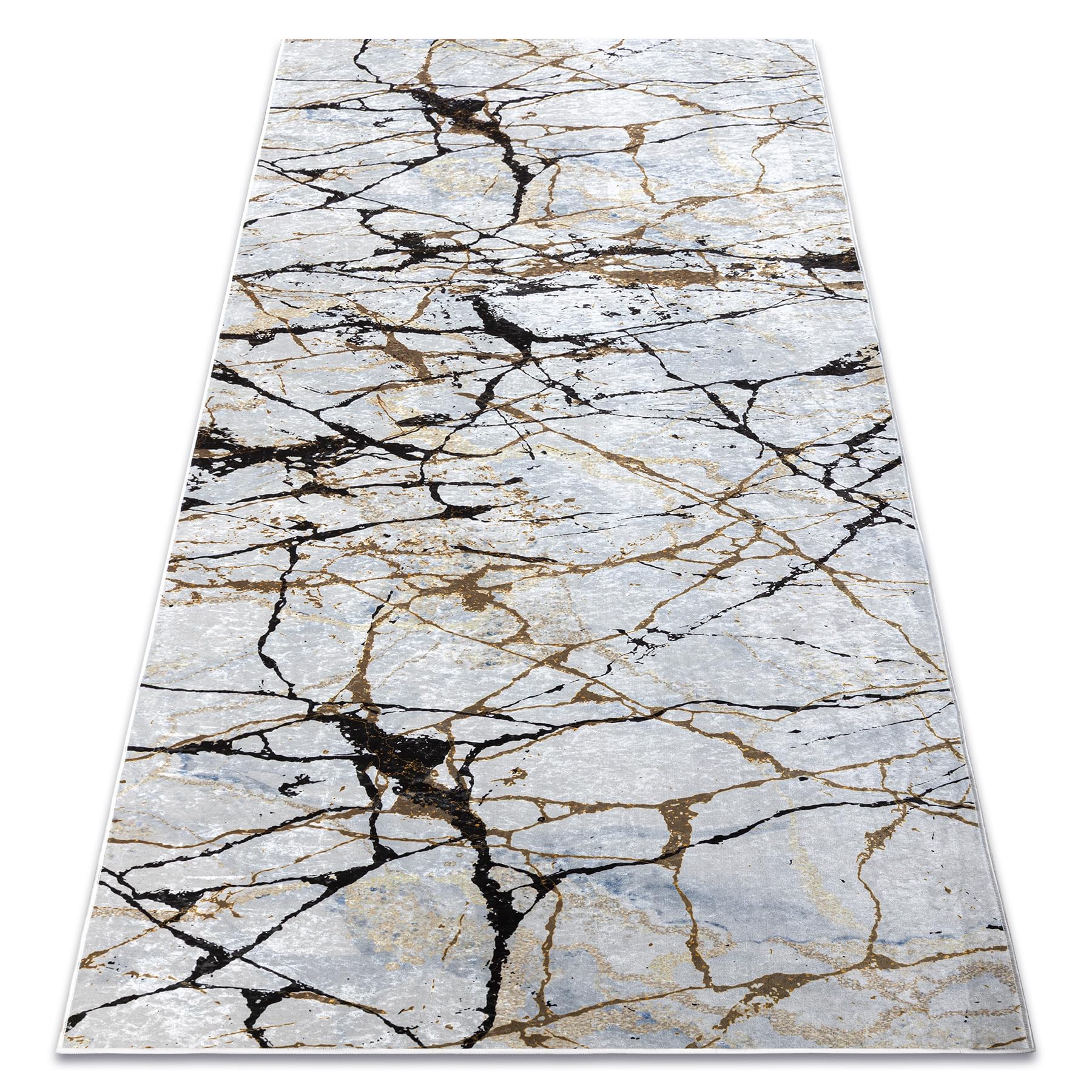 Tapis lavable beige rugsx Lotus Marble au salon pour une ambiance chaleureuse