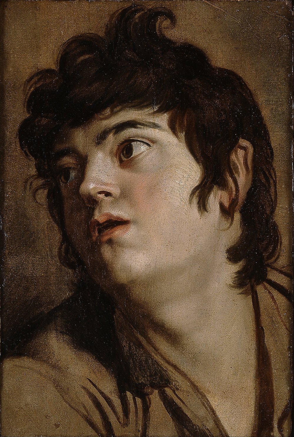 Affiche Rubens Head of a Young Man sous cadre marron | Déco murale chambre reproduction Medium
