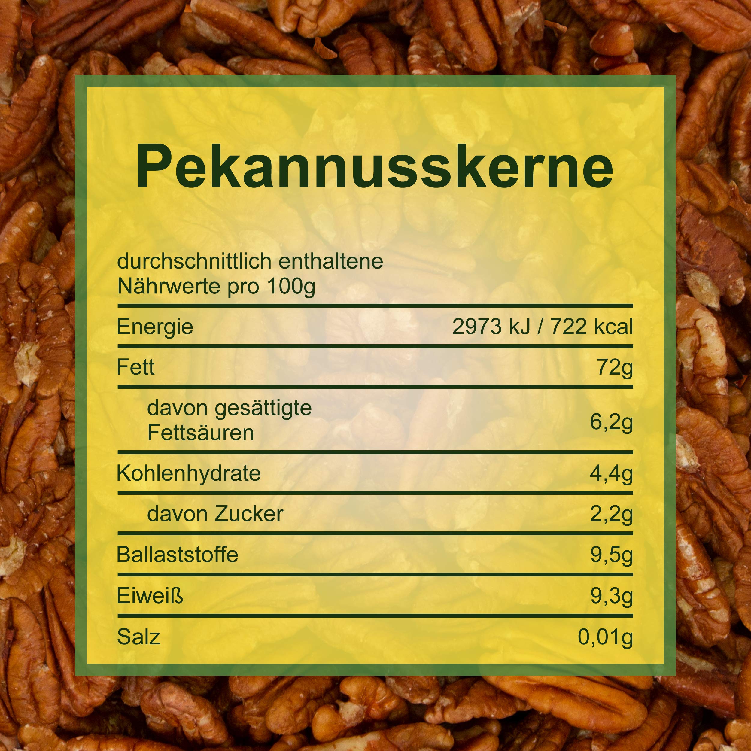 Howa Premium Pekannusskerne – Pekannüsse ungesalzen und naturbelassen – Ideal zum Kochen, Backen oder als gesunder Snack – süße Schwester der Walnuss – 500 g
