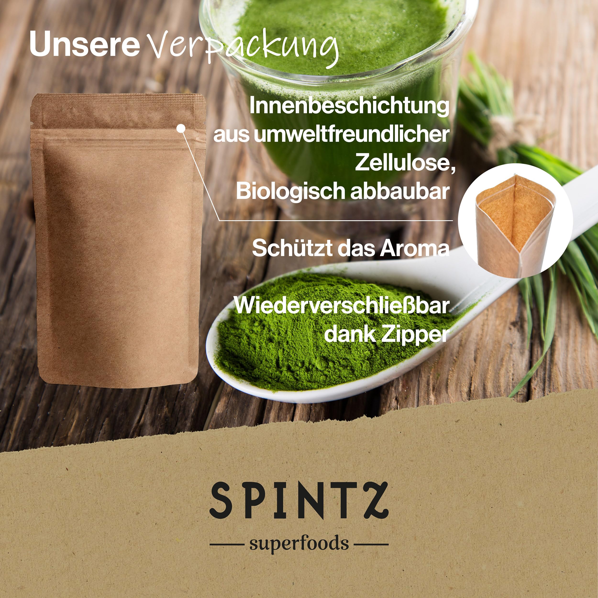 SPINTZ® 1000 Stk. Bio Chlorella Bio Presslinge 100% kontrolliert biologischer Anbau | Vegane Chlorella Tabletten 500mg/Tab | Plastikfrei und nachhaltig verpackte Chlorella Tabletten