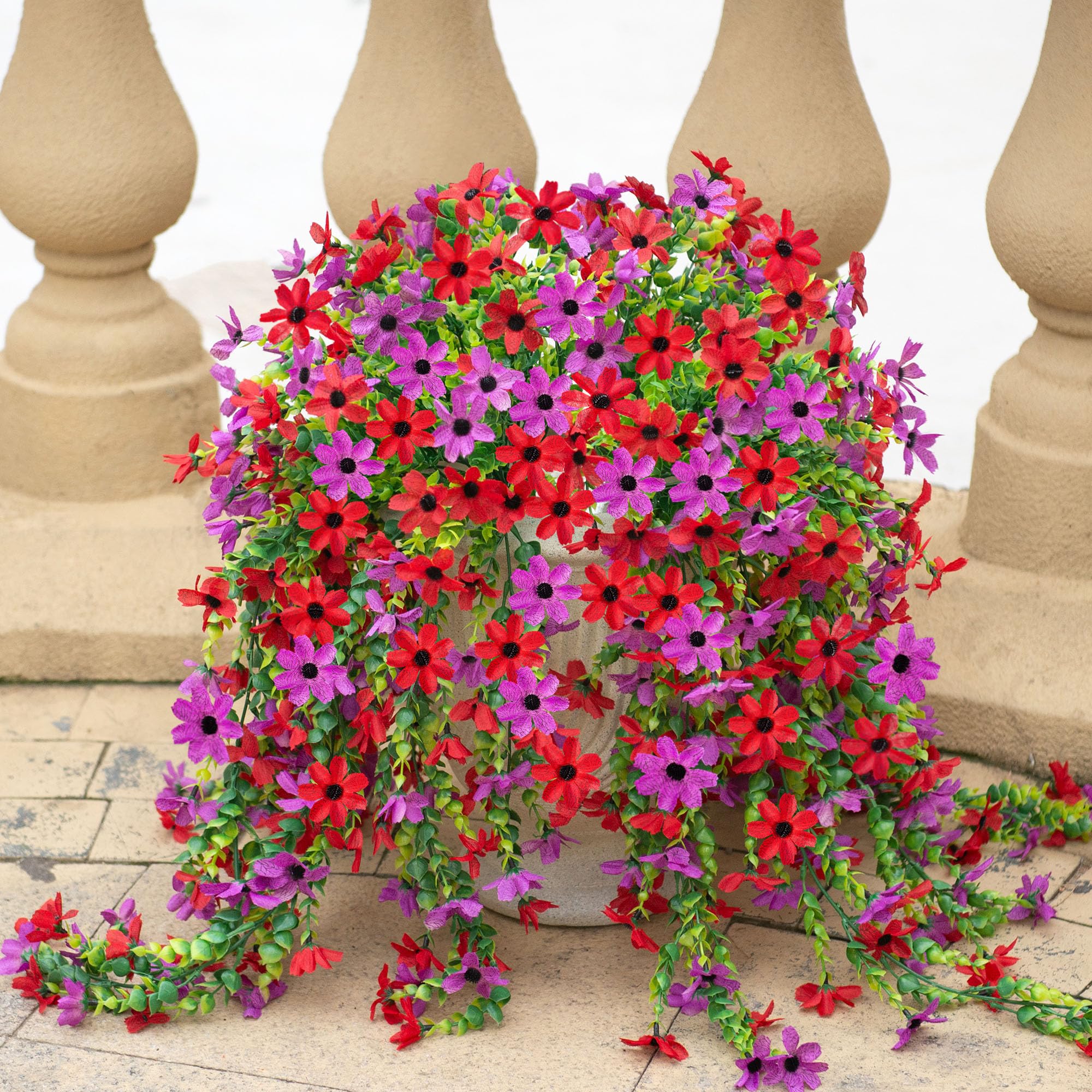 Amazon.com: Fall Artificial Hanging Flowers for Outdoors Fake Plants ...