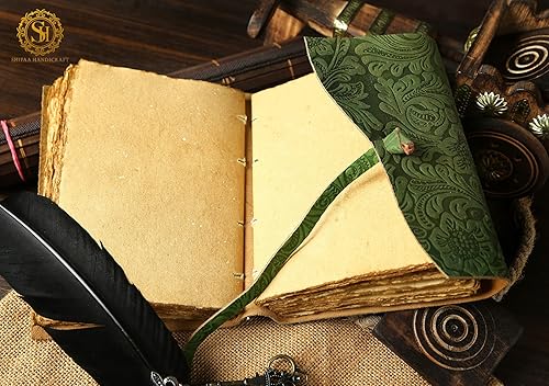 Miniatura 6 de Diario de cuero  Diario de cuero antiguo hecho a mano con borde de deckle vintage  Diario de libro de sombras  Cuaderno de bocetos de cuero  Diario