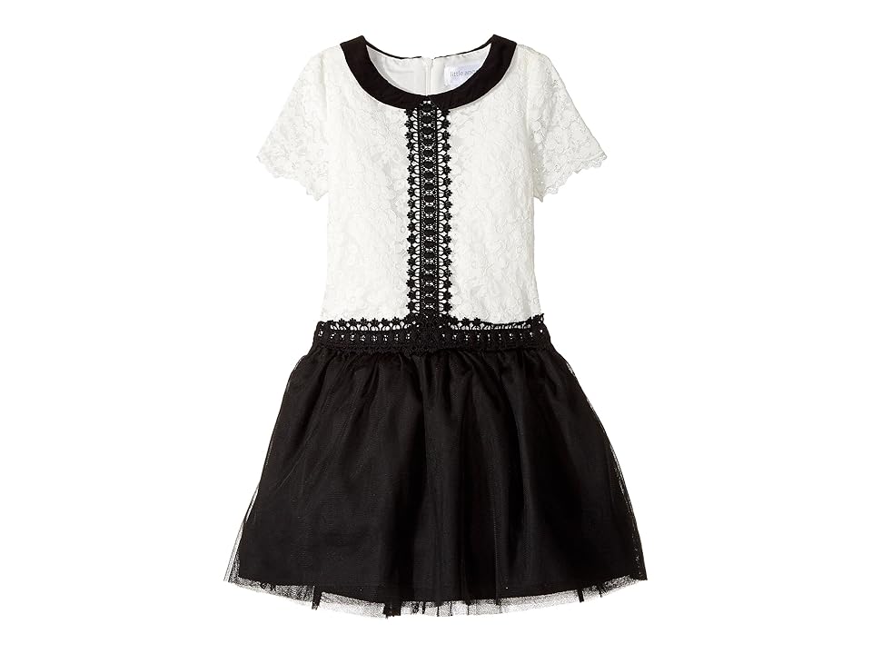 

Us Angels Short Sleeve Peter Pan Collar with A Drop Waist (Toddler/Little Kids) (Black) Girl's Clothing