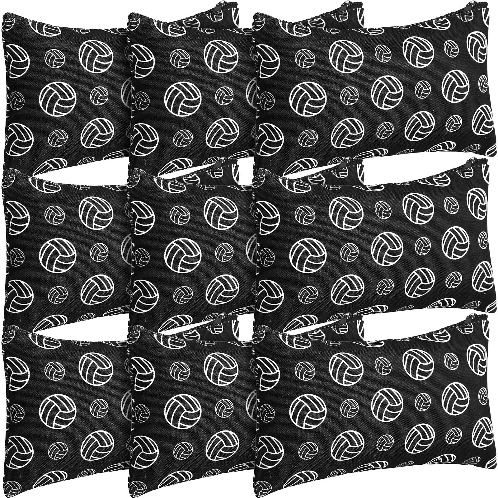 Eccliy 20 Pcs Volleyball Makeup Bags Bulk Sport Team Gifts Volleyball Cosmetic Bag Accessories for Women Toiletry Zipper Pouch Travel Canvas Gifts