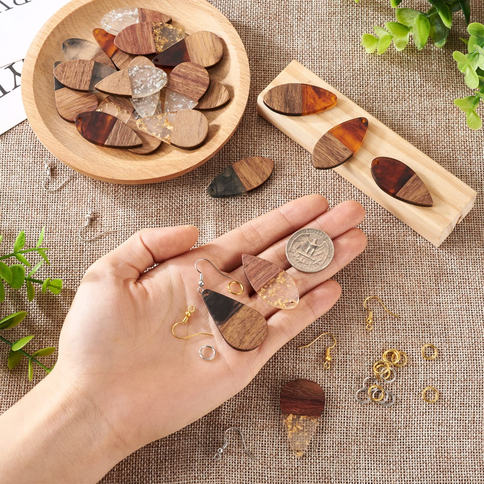 60 Orecchini In Legno Non Lucidati Per Fai Da Te – Pendenti A Goccia Vuoti E Conici Per Gioielli Fatti A Mano, Ideali Per Creazioni Creative