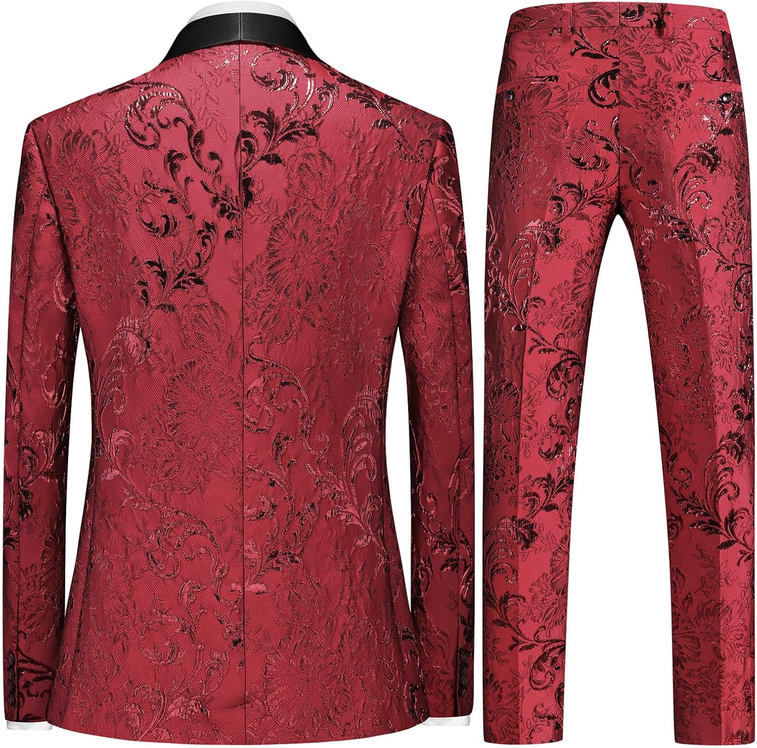 Men's Suit 3 Piece Satin Shawl Lapel Blazer Jacket Vest Pants Tuxedo Set for Wedding Prom Dinner Party